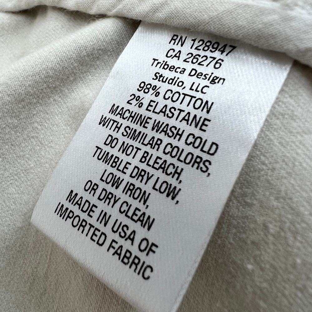 Nili Lotan Jenna Cropped Raw-Edge Pants Women 12 Eggshell Cotton Twill Cream USA - Picture 8 of 11